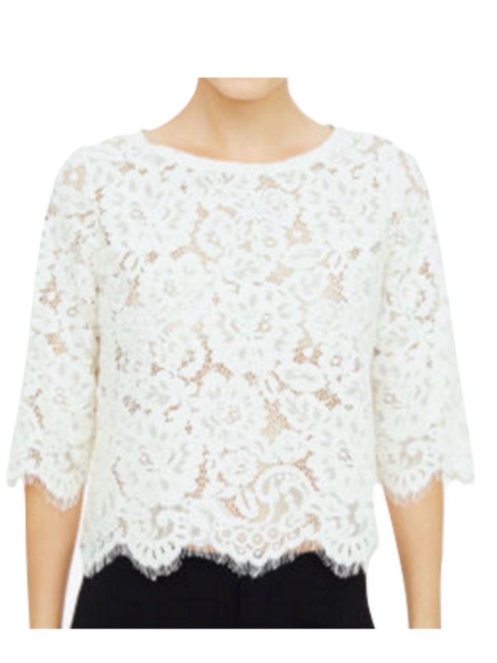 Club Monaco Lace Ecu Blouse Size Small EUC